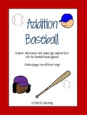 Baseball Double Digit Addition Game
