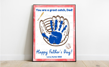 Baseball Handprint Great Catch Handprint Father's Day 