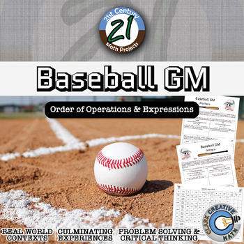 Preview of Baseball GM -- Order of Operations and Expressions - 21st Century Math Project