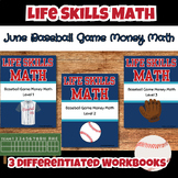 Baseball Game Life Skill Functional Money Math 3 Workbook 