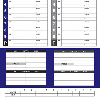 Custom Recreational Baseball League Lineup Cards