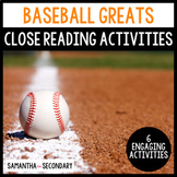 Baseball Greats Informational Text Close Reading Activitie