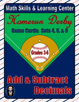 Preview of Baseball (Homerun Derby) Game Cards (Add & Subtract Decimals) Sets 4-5-6