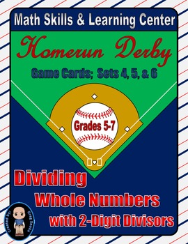 Preview of Baseball (Homerun Derby) Game Cards (Division with 2-Digit Divisors) Sets 4-5-6