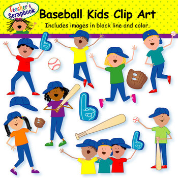 Preview of Baseball Kids Clip Art