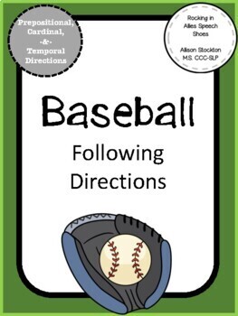 Preview of Baseball Speech Therapy Following Directions BOOM & Worksheets