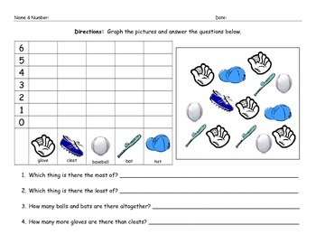 baseball math graphing morning work worksheet homework by