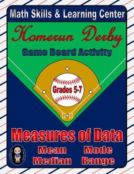 Preview of Baseball Math Skills & Learning Center (Measures of Data)