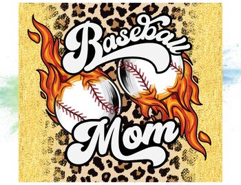 Baseball Mom Leopard PNG Sublimation