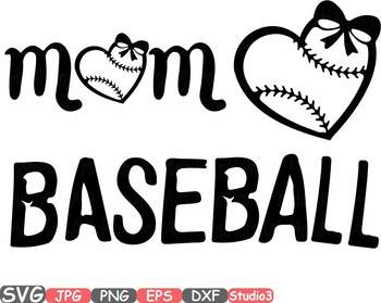 Download Baseball Mom Love Clipart Shirt Ball Heart Sports Mom Svg Sport Birthday 52sv