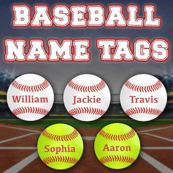Preview of Baseball Name Tags - Sports Decor - Clip Art