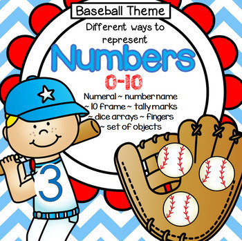 Preview of Baseball Numbers Matching Centers - Discovering Different Ways to Show Numbers