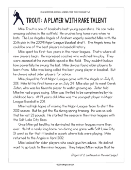 Baseball Paired Texts: Mike Trout and Derek Jeter (Grades 3-4) by Keith ...