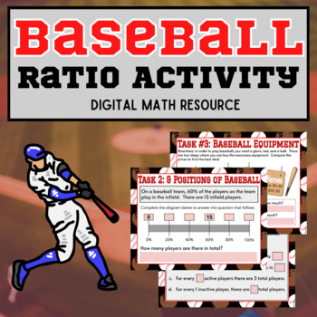Preview of Baseball Ratio and Percent Activity | Digital Math Resource for Google Classroom