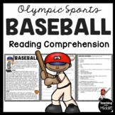 Baseball Reading Comprehension Informational Worksheet Oly