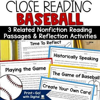 Baseball Informational Text Close Reading Activity - Alex Rodriguez