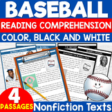 Baseball Reading Comprehension Passages & questions worksh