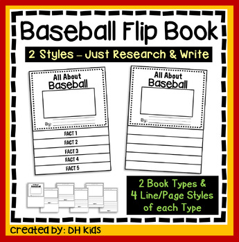 Preview of Baseball Report, Flip Book, Sports Research Writing Project, Physical Education