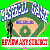 Baseball Review Game Activity Editable Template Math ELA H