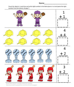 distance learning baseball math worksheets preschool