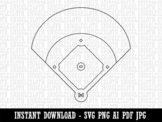 Baseball Softball Field Diamond Aerial View Clipart Instan
