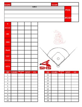 Preview of Baseball Softball Scouting Charts - Excel