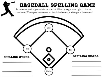 Preview of Baseball Spelling Game