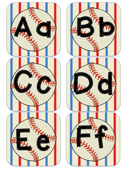 Preview of Baseball Sport Themed Alphabet Word Wall Posters