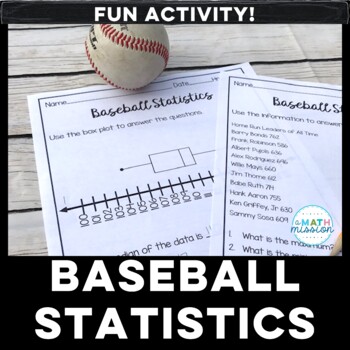 Preview of Baseball Data and Statistics Activity including Box Plot Activity