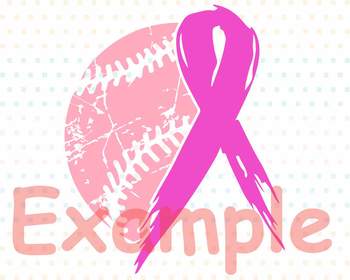 Baseball Tackle Breast Cancer Svg Awareness Ribbon Svg Play For A Cure 1024s