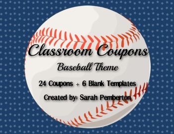 Preview of Baseball Theme Classroom Coupons