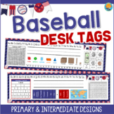 Baseball Theme Desk Tags Name Tags