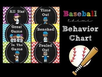 Preview of Baseball Themed Behavior Chart
