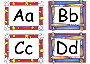 Preview of Baseball Themed Word Wall Headers