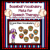 Baseball Vocabulary Mats for Speech Therapy