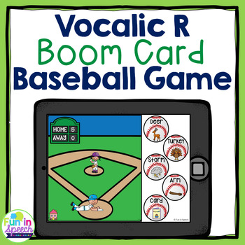 Preview of Baseball Vocalic R Articulation Boom Card Game No Print Speech Therapy