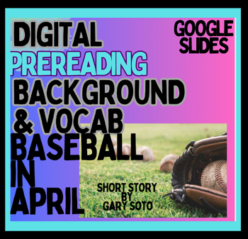 Preview of Baseball in April Short Story by Gary Soto Digital Intro & Vocab, Google Slides