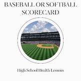 Baseball or Softball Scorecard: Teach How to Use a Scoreca
