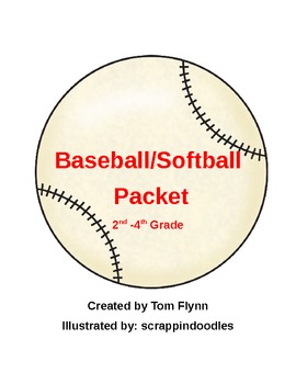 Preview of Baseball/softball packet 2nd-4th grade