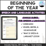 Baseline Activities for High School Speech and Language