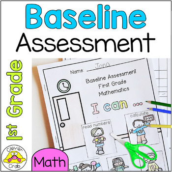Preview of Baseline Assessment Math First Grade Back to School Theme