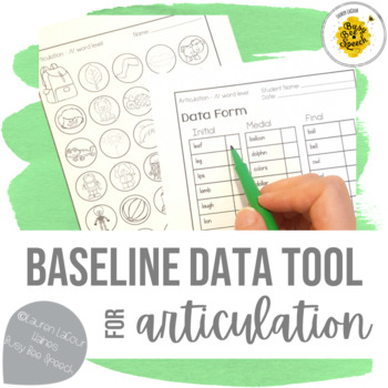 Preview of Back to School Speech Therapy Baseline Data Collection for Articulation