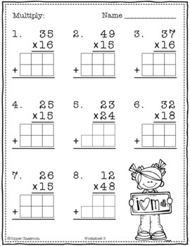 basic 2 digit by 2 digit multiplication with regrouping by