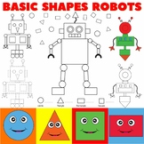 Basic 2D Shapes Robots worksheets  |  Geometry Activity  |