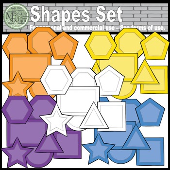 Basic 2D Shapes Super Clip Art Set {Messare Clips and Design} | TpT
