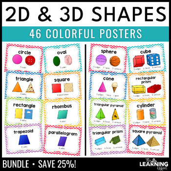 2D and 3D Shapes Posters BUNDLE by The Learning Effect | TpT