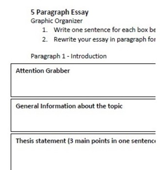 Essay Graphic Organizer by S J Brull | TPT