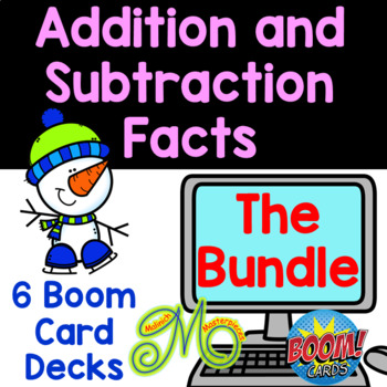 Preview of Basic Addition & Subtraction Facts Bundle - 6 Boom Card Decks