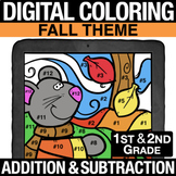 Basic Addition & Subtraction Fall Themed 1st & 2nd Grade D