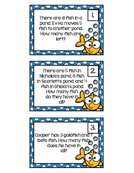 Basic Addition & Subtraction Word Problems Task Cards by Savannah Taylor